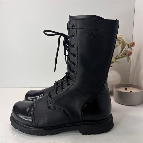 Bates Paratrooper Leather Soft Toe Work Boots Side Zip Black Men 11.5 Wide